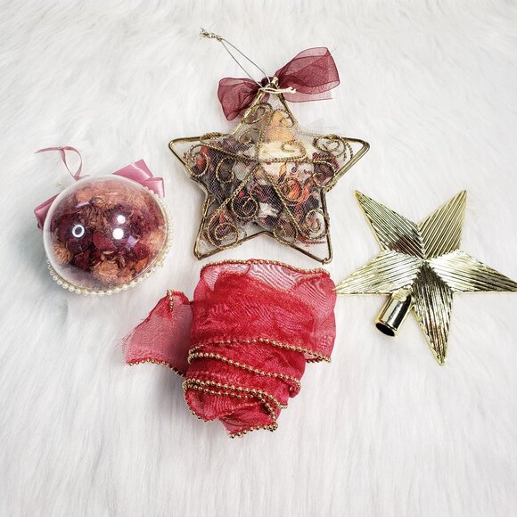 LOT Vintage Romantic Cottagecore coquette Bundle Dark Red Gold Pink multi Kitsch - Picture 2 of 7